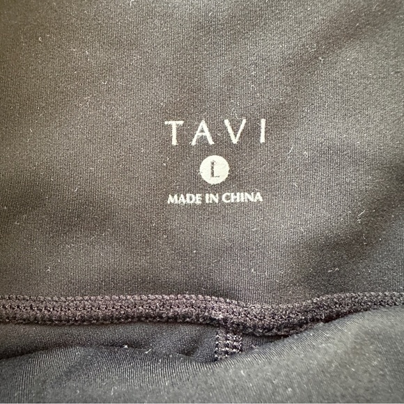 Tavi 7/8 Tie Waist Pocket Tight Leggings Yoga Pants Black Size Large - Picture 4 of 16